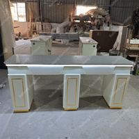Salon de luxe moderne lumière ambiante marbre MDF Nail Desk Tech Tables Professional Mesa De Manicura Single Manucure Nail Table