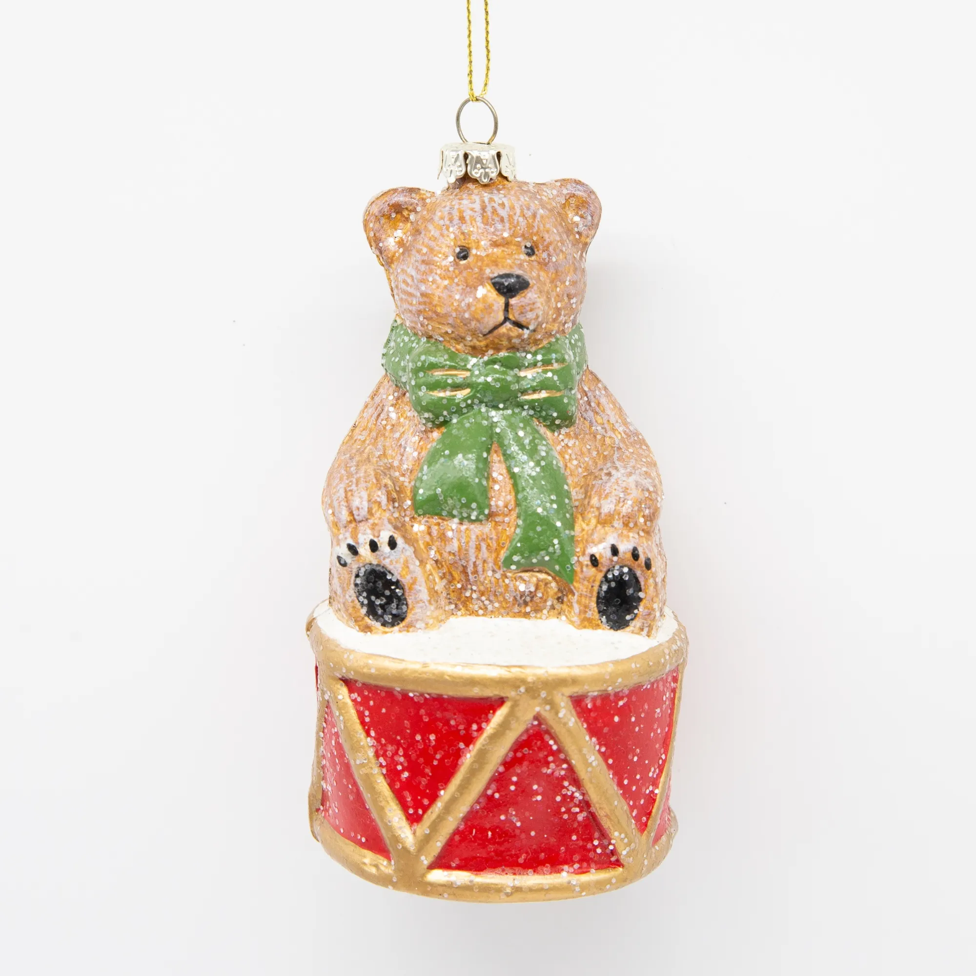 Factory Direct New Custom Traditional Blown Glass Cute Bear Animal Mini Christmas Tree Ornament Hanging Indoor Decor