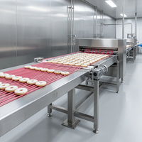 Nouvelle machine automatique écologique pour feuilles de pâte à donuts, en acier inoxydable 304, capacité de 8000 kg/jour, commande tactile, économie d'énergie
