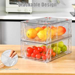 PET Wholesale Multi-Size <b>Plastic</b> Refrigerator Vegetable <b>Food</b> Storage <b>Container</b> Multifunctional Clear - Product Image 2