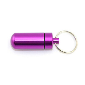 Logo personalizzato stampa impermeabile Mini portapillole in lega di alluminio portapillole portapillole portapillole con portachiavi - Product Image 2