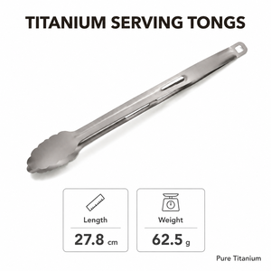 Pinces de cuisine en titane pur à long manche pour barbecue, steak, pain, salade, cuisson, camping en plein air - Product Image 1