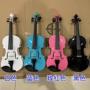 <span class=keywords><strong>Violino</strong></span> colorato per principianti adulti bambini praticano prestazioni <span class=keywords><strong>viola</strong></span> nero bianco - Product Image 2