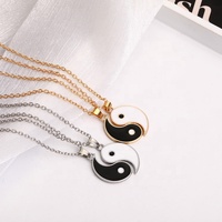 Cadeaux de la Saint-Valentin pour les meilleurs amis, 1 paire de colliers Tai Chi, collier avec pendentif Yin Yang pour couple, bijoux