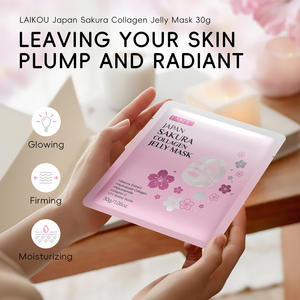มาส์กหน้า LAIKOU ญี่ปุ่น ซากุระ คอลลาเจน เจลลี่ เจล มาส์กหน้า 17 ชนิดกรดอะมิโน วิตามินซี คอลลาเจนไฮโดรไลซ์ 5 ชิ้น*30 กรัม พร้อมกล่องขายปลีก - Product Image 5