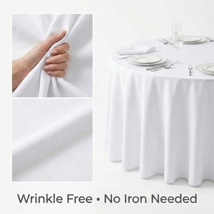 <span class=keywords><strong>Tovaglia</strong></span> Rotonda in Poliestere Bianco di Alta Qualità, <span class=keywords><strong>Antimacchia</strong></span> e Antipiega, Misura Personalizzata 120/132 Pollici, Vendita all'Ingrosso - Product Image 4