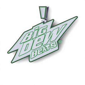 จี้โลโก้ Big Dew Beats ประดับเพชรโมอิสซาไนต์แบบไมโครอินเซิร์ต + ชุบเงินแท้ 925 สไตล์ฮิปฮอปร็อค - Product Image 1