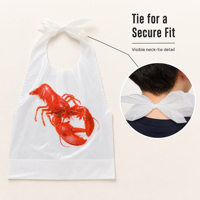 Bavoirs jetables écologiques en plastique/coton pour adultes, avec attaches, pour la cuisson de fruits de mer (homard, crabe, écrevisses) - Vente en gros usine