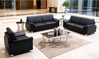 Ensemble de canapés modulaires sur mesure en gros, respectueux de l'environnement, pour salon commercial, bureau, design moderne, cuir synthétique, bois