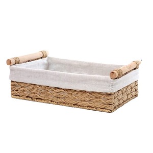 Cesta de Almacenamiento de Mimbre Tejido 30x20x10cm con Asa para Organización de Escritorio - Product Image 5