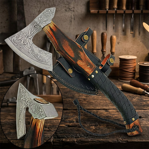 OEM Handmade High-Carbon Steel Tomahawk <b>Axe</b> | Hand-Forged Battle <b>Axe</b> with Oil-Polished Ash Wood <b>Handle</b> Survival Hatchet - Product Image 3
