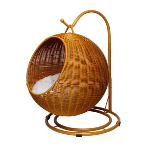 Wasch bares Haustier Hund hängen Schaukel Hängematte Haustier Bett Katzen nest <span class=keywords><strong>Poly</strong></span> <span class=keywords><strong>Rattan</strong></span> Weben Katze hängen Korb Bett - Product Image 1