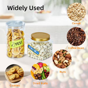 Chai đựng 500ml, trong suốt, hình tròn, lọ EOE, bao bì thực phẩm, hộp đựng trà, hạt, bánh quy, chất liệu nhựa <span class=keywords><strong>PET</strong></span> - Product Image 5