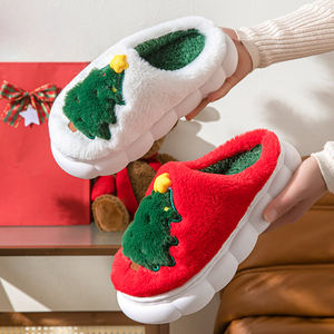Nueva Llegada Invierno Cálido Zapatillas de Felpa Árbol de Navidad para Hombre y Mujer Zapatillas de Algodón - Product Image 3