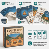 Cartes d'inspiration pour le camping personnalisées en gros, jeu de cartes d'activités de plein air et de pleine conscience OEM avec boîte personnalisée