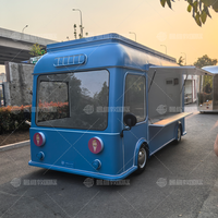 Camion de restauration rapide mobile en fibre de verre pour la vente de burgers, pizzas, snacks, kebabs, café, glaces et frites