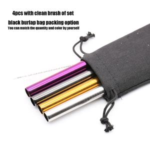 <span class=keywords><strong>12</strong></span> مللي متر بوبا شاي فقاعات تلميح تلميح الملونة الذهب الفولاذ المقاوم للصدأ معدنية قابلة لإعادة الاستخدام الشرب القش - Product Image 3