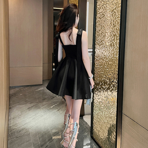 ZYHT 5854 <span class=keywords><strong>Mini</strong></span> <span class=keywords><strong>abito</strong></span> dolce senza maniche con cinturino largo <span class=keywords><strong>arancione</strong></span> estivo Logo personalizzato abiti a vita alta con scollo a v - Product Image 6