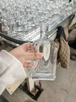 Bouteille en verre plat transparent de 360 ml à prix d'usine en gros avec bouchon antivol ROPP en aluminium pour vin et spiritueux médicaux