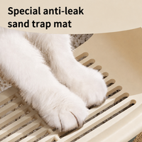 Bac à litière pour chat en plastique PP semi-fermé, forme rectangulaire, capacité 20L/65L, nettoyage facile, anti-déversement de sable, design épaissi
