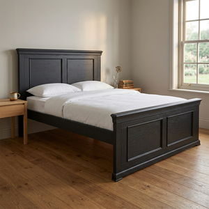 Cama Doble Tradicional Europea – Estructura de Madera Radiata/MDF Resistente con Diseño Vintage para Dormitorios Confortables (Negro/Blanco) - Product Image 6