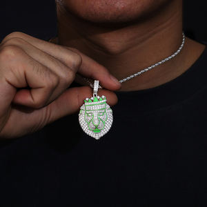 Glow in the Dark serie Hiphop gioielli regalo 925 in <span class=keywords><strong>argento</strong></span> Sterling VVS Moissanite diamante ghiacciato <span class=keywords><strong>collana</strong></span> con ciondolo re <span class=keywords><strong>leone</strong></span> - Product Image 5