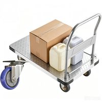 Carro de Plataforma Plegable Personalizado OEM con Ruedas Giratorias y Frenos, de Acero con Recubrimiento en Polvo, para Almacenamiento Industrial en Almacenes