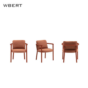 WBERT Norse Simple Atmosphère Doux Coussin Accoudoir Tissu Salon Homestay Loisirs Chaise Simple en Bois Massif Chaise de Salle à Manger - Product Image 3