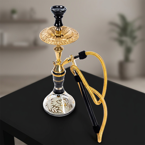 Farida Luxury Luxury <b>Mini</b> solid brass Hookah with Double <b>sided</b> unique tray - Product Image 6