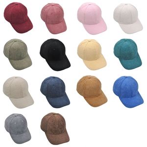 Gorra de béisbol de 6 paneles de pana de poliéster para las cuatro estaciones, personalizada, ligera, estilo coreano, unisex, de color liso, para venta al por mayor transfronteriza. - Product Image 2