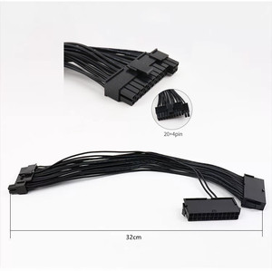 อะแดปเตอร์สายไฟ PSU แบบคู่ 24 พิน 20+4 พิน ATX อะแดปเตอร์เมนบอร์ดขยาย 18 AWG แบบคู่ 24 พิน - Product Image 1