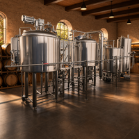 Équipement de brasserie industrielle certifié CE PED Tonsen 2000L 5000L, ensemble d'équipement en acier inoxydable 304 316, système de brassage pour usine