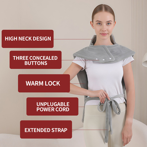 220V EU-Stecker Großformat 60x90cm Flanell-Material Manuell Verdrahtete Steuerung Extra-Große Wärmeauflage für Nackenmassagegerät - Product Image 2