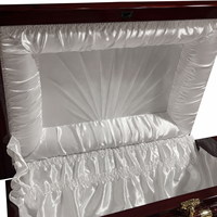 Ataúd de Estilo Americano de Lujo con Tapa Dividida de Madera, de Alta Calidad, Directo de Fábrica Qianrui, para Funerarias