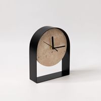Horloge décorative minimaliste de style Wabi-Sabi en marbre Huangdong, forme géométrique, Huyo pour la maison, le salon, le meuble TV, le bureau