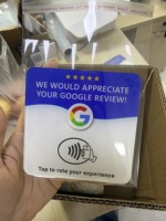 2024 personalizado impermeable NFC pegatina RFID Mesa menú tarjeta Variable código QR epoxi Google Reviews 13,56 Mhz NFC Google Review Card