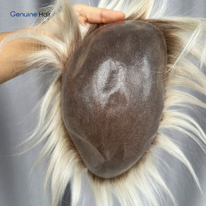 Prótesis Capilar Masculina con Color <span class=keywords><strong>Degradado</strong></span>, Cabello Remy Indio, Base de Inyección de PU, 120% de Densidad - Product Image 4