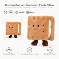 Coussin en peluche personnalisé en forme de sandwich, en coton ultra doux, unisexe, pour fêtes, OEM/ODM, marque privée, vente en gros