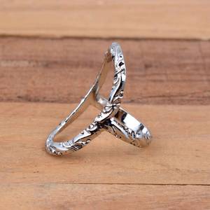 925 Sterling Silver Luxury Wedding Wire Oval <b>Open</b> <b>Ring</b> Handmade Design for Women - Product Image 3