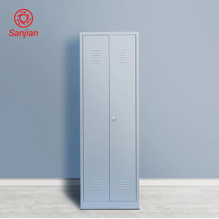Sanjian फैक्टरी अनुकूलित स्विंग दरवाजा ग्रे सफाई सामान समायोज्य अलमारियों के साथ झाड़ू कोठरी भंडारण धातु कैबिनेट लॉकर