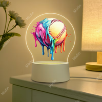 Lampe de nuit LED en acrylique sur le thème du football, alimentée par USB, lampe de table décorative pour chambre d'enfant