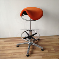 Tabouret de bureau en tissu YIDAR rouge, chaise avec repose-pieds, pieds en caoutchouc