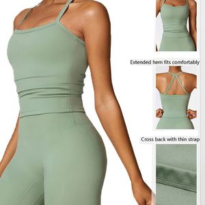 Customized Women's Lightweight Longline Sports <b>Bra</b> Crop <b>Top</b> Padded Yoga Workout <b>Tank</b> <b>with</b> Four-Way Stretch Yoga <b>Top</b> - Product Image 3