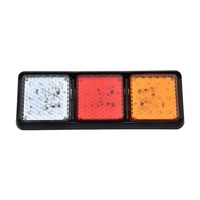 Heißer Verkauf Neue Wasserdichte LED-Kunststoff-Rückleuchte + Quadratisch + 3-Funktionen + LKW/Anhänger + 12V/24V