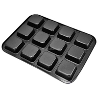 Moule à muffins rectangulaire 8 cavités en acier au carbone antiadhésif, pour gâteaux, barres et pâtisseries, chaleur uniforme, démoulage rapide, durable
