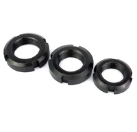 Écrou de blocage rond en acier au carbone noir M12 14-120, écrou fendu pour fixation sécurisée, écrous de blocage GB812