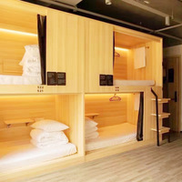 Minjun Meubles Espace Capsule Lit Superposé Entreprise Employé Université Dortoir Double Couche En Bois Massif Paquet Complet Lit Haut Bas