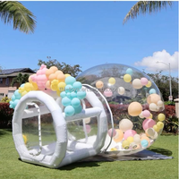 Tente Dôme Bulle Extérieure Transparente Chauffée, Château Gonflable à Bulles avec Ballons