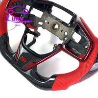 Volant de voiture en fibre de carbone LED à vibrations personnalisé pour Civic Type-R Si Fk8 Fk7 CRV URV XRV de 10e génération, style course