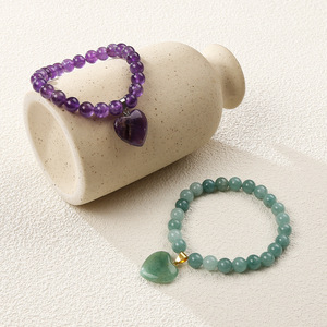 Los nuevos productos de Daisy Fangy ya están disponibles: pulsera en forma de corazón de ágata amatista, colgante de corazón de <span class=keywords><strong>piedra</strong></span> semipreciosa, y w - Product Image 4